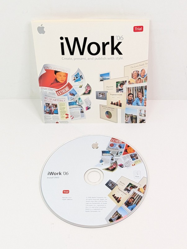 Apple iWork ’06 Create Present Publish W/Style Trial Version 2.0.1 1Z691-5845-A