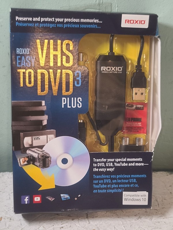 Roxio Easy VHS to DVD 3 Plus Converter Compatible Windows 10 Transfer Old Videos