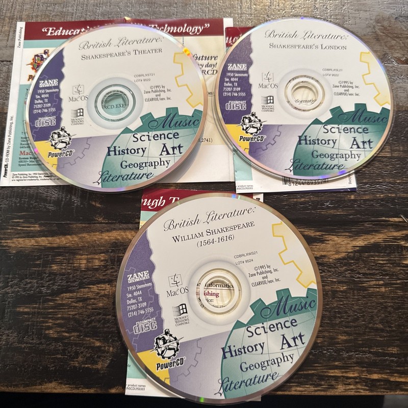 Homeschooling Lot, British Literature CD-ROM’s