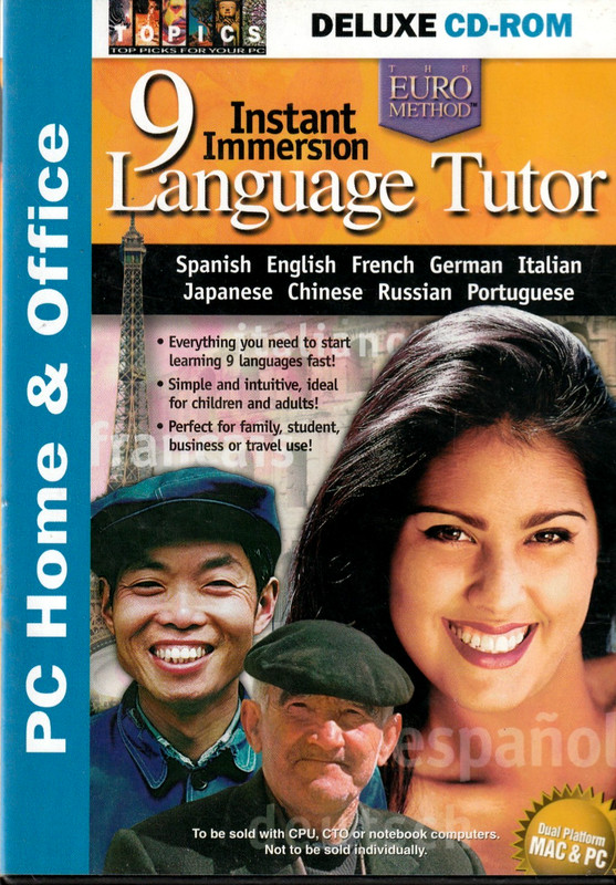 Instant Immersion Language Tutor (PC/Mac, 2001) CD-ROM – 9 Languages Euro Method