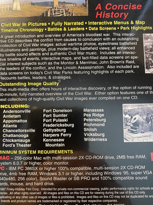 A Concise History Of The Civil War Interactive CD-ROM Complete Pc & Mac