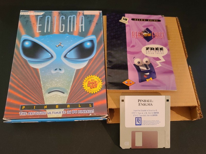Enigma (1995) Pinball Game for DOS on 3.5″ Diskette! B&N Software