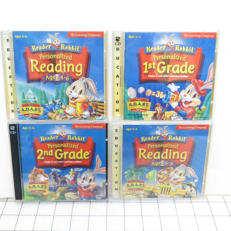 Reader Rabbit Personalized Reading Learning Games CD-ROM Win Mac 1999 Set of 4