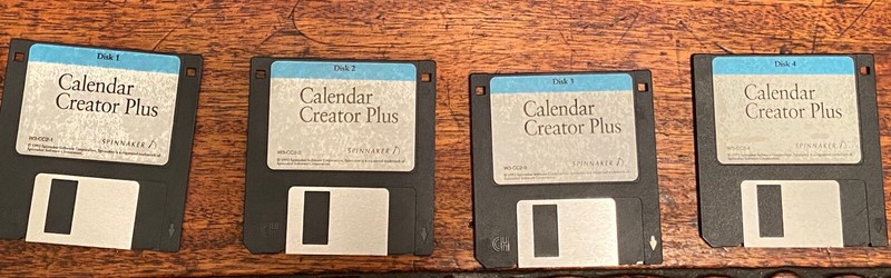 Calendar Creator Plus 3.0 4 Four Floppy Disks Spinnaker 1993 W3-cc2-4