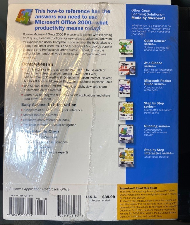 Running Microsoft Office 2000 Professional Business Applications with CD gallery