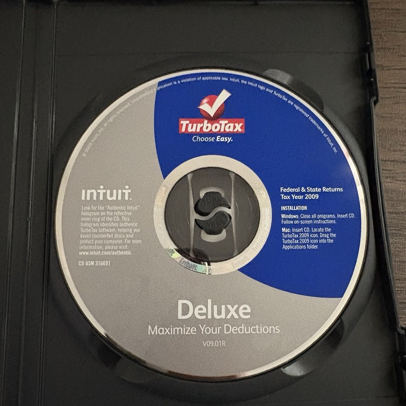 Intuit TurboTax Tax Preparation Windows Mac Used Deluxe 2009 gallery