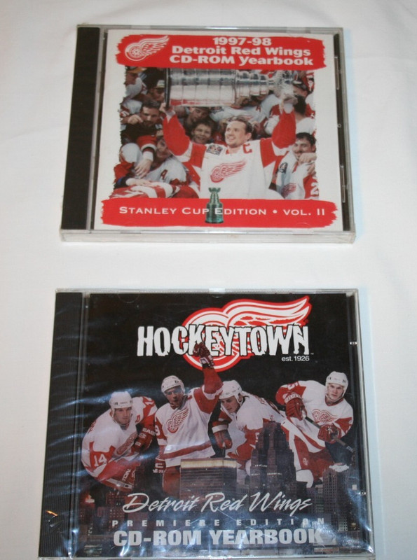 2 NEW Detroit Red Wings CD-ROM Yearbooks 1996-97 & 1997-98 Stanley Cup