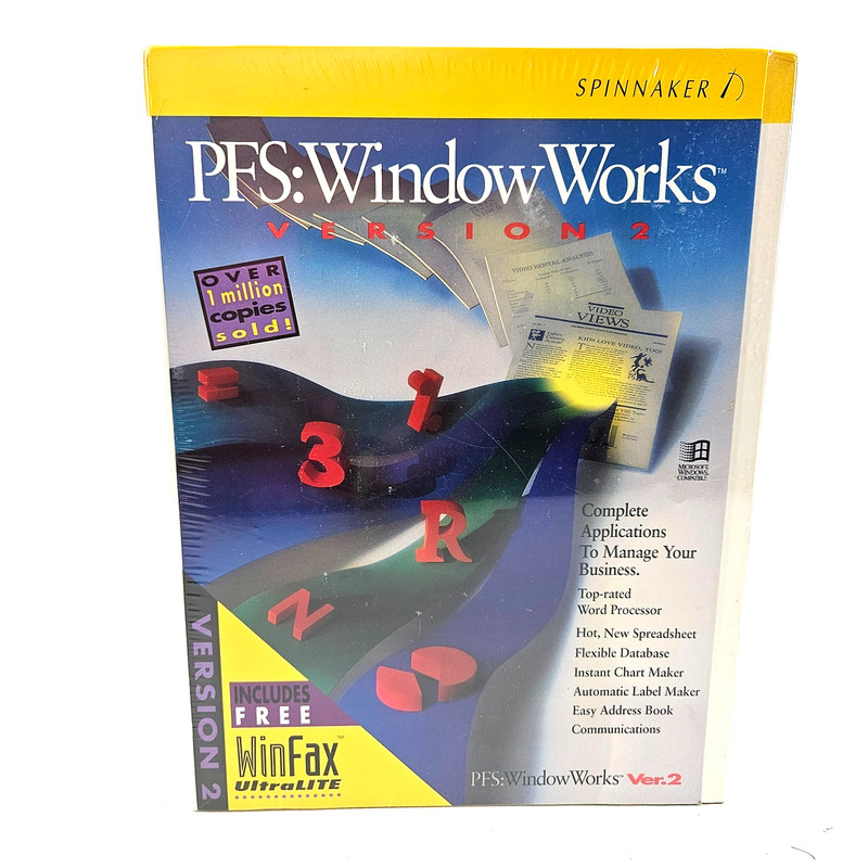 PFS Window Works Version 2 with WinFax Ultralite, 3.5″ Floppy Disc, New Sealed