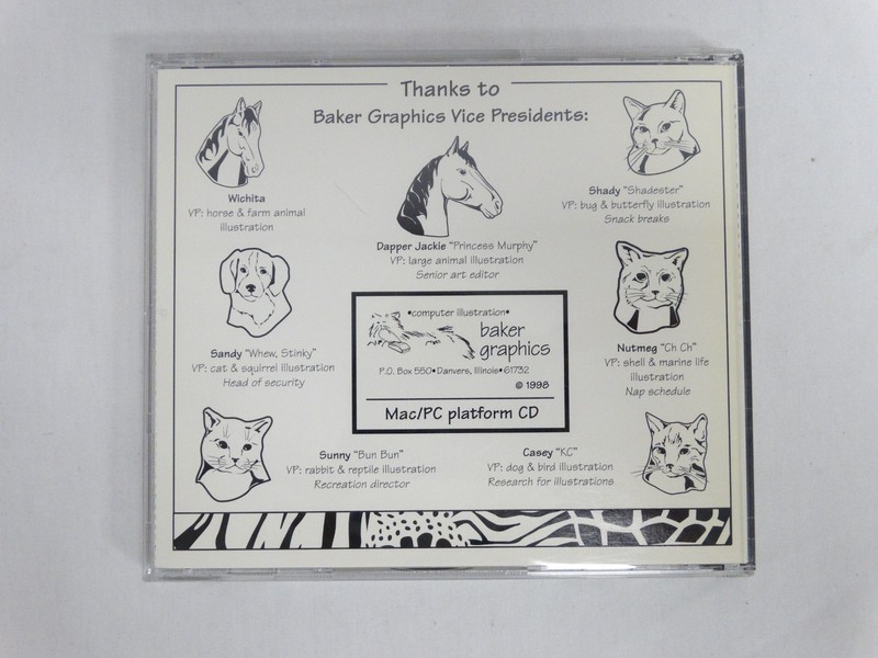Baker Graphics Clip Art CD 500+ Black & White Animal illustrations PC Macintosh gallery