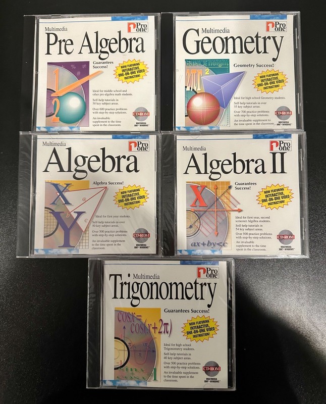 Pro One Multimedia Math Pre-Algebra Algebra Geometry Algebra 2 Trigonometry (CD)