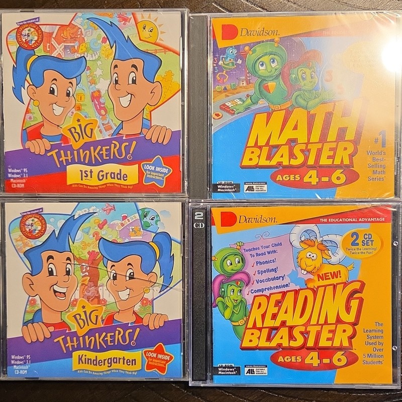 Humongous Math Blaster Reading Blaster Big Thinkers CD-ROM Lot Windows Mac