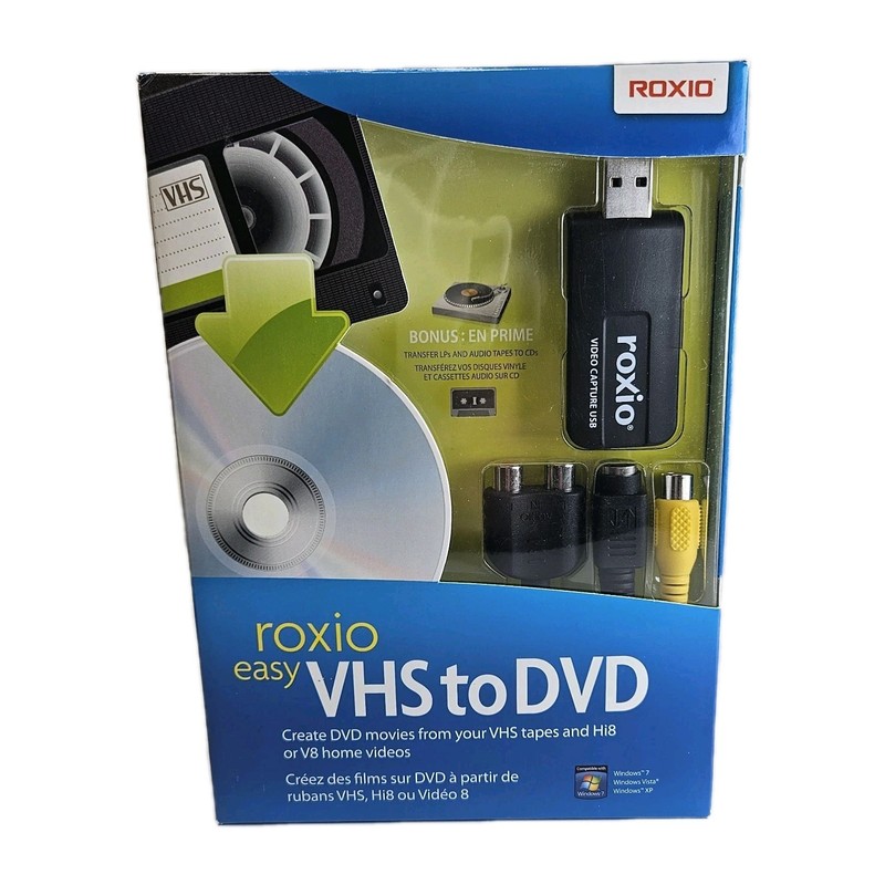 Roxio Easy VHS to DVD Hi8 V8 Video to DVD or Digital Converter New Sealed