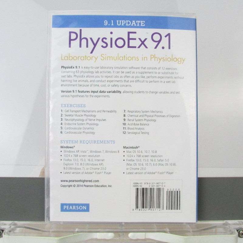 Pearson PhysioEx 9.1 Laboratory Simulations Physiology Software CD-ROM Windows gallery