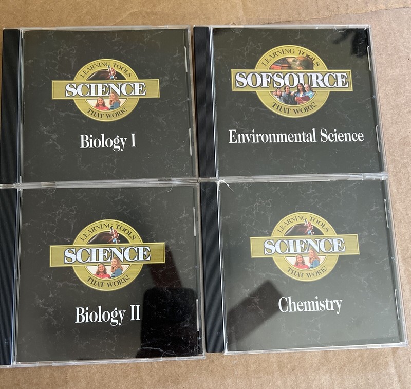 Lot Of 4 Learning Tools PC CD-ROM Biology 1&2 Chemistry, Enviro Science