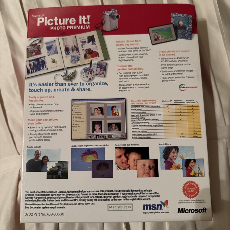 Microsoft Picture It! Photo Premium Version 7.0 For Windows XP 2000 ME 98 Sealed gallery
