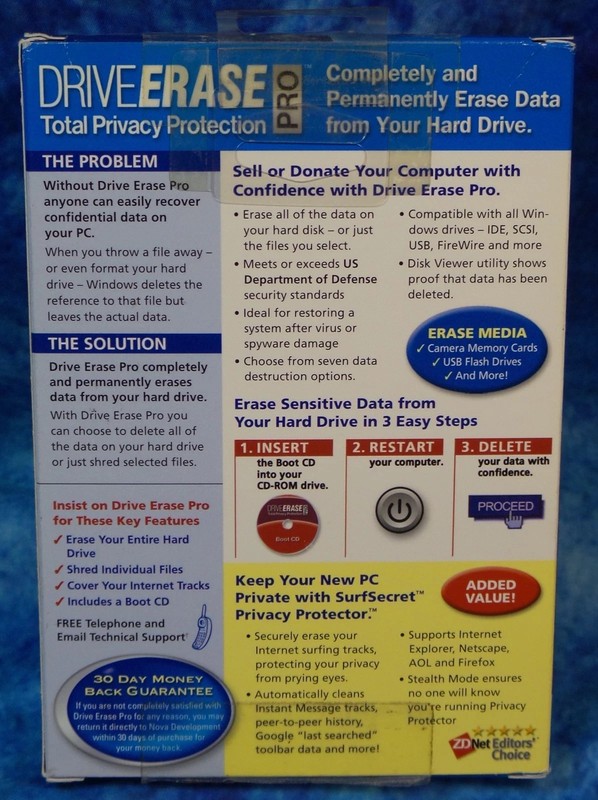 Drive Erase Pro - Total Privacy Protection 2005 Nova Development gallery