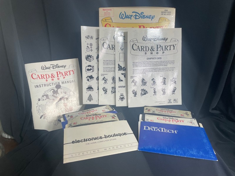 Walt Disney Card & Party Shop by Bantam Software for Apple II+,IIe,IIc,IIgs 1986 gallery