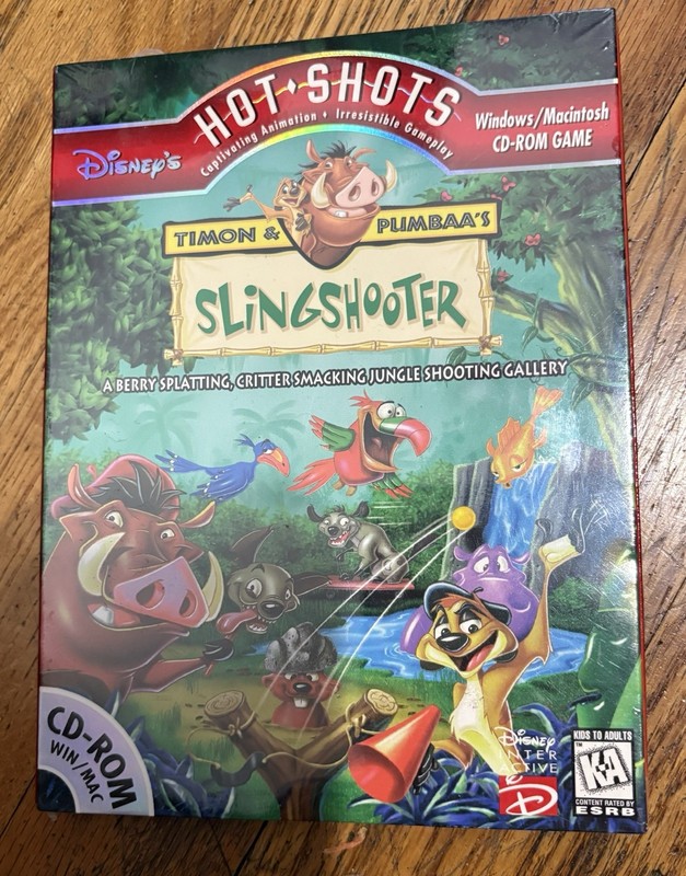 Disney's Hot Shots Timon & Pumbaa's Slingshooter PC MAC CD Lion King NEW SEALED