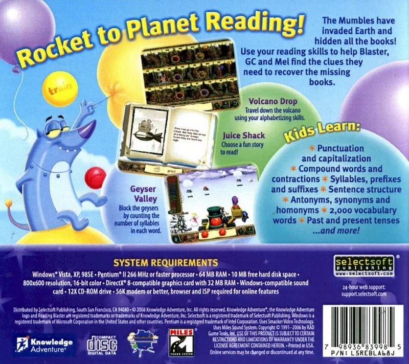 Reading Blaster Age 6-8 Edutainment for Adventurous Minds PC Software Sealed New gallery