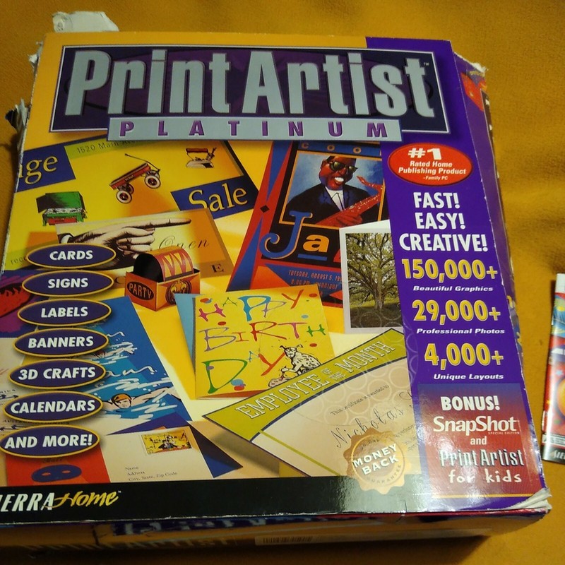 7 CD set and Book of images Print Artist Platinum Win 95/98.Never Used, Complete gallery