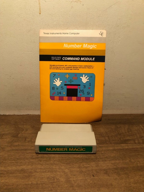 Texas instruments 1982 Number Magic Ti-99/4A Cartridge & Manual