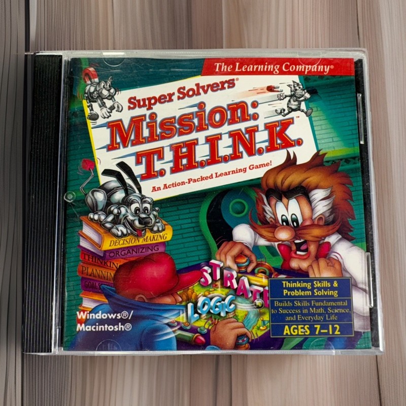 Vintage Super Solvers Mission: T.H.I.N.K Educational PC CD-ROM game Windows/Mac