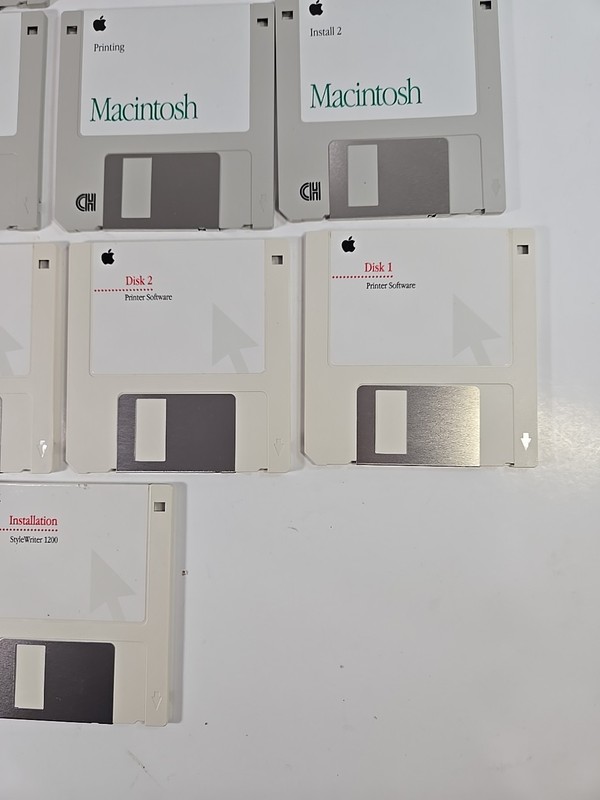 Lot 13 Apple Floppy Disk 3.5" Install Macintosh,Mac OS Style Writer Software gallery