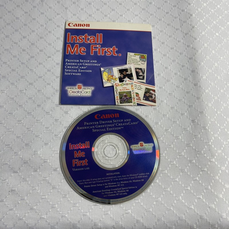 Canon Printer Driver Setup and American Greetings Creatacard Special Edition
