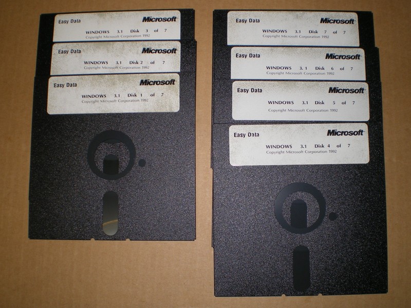 EasyData Windows Operating System Microsoft version 3.1 Floppy Disks