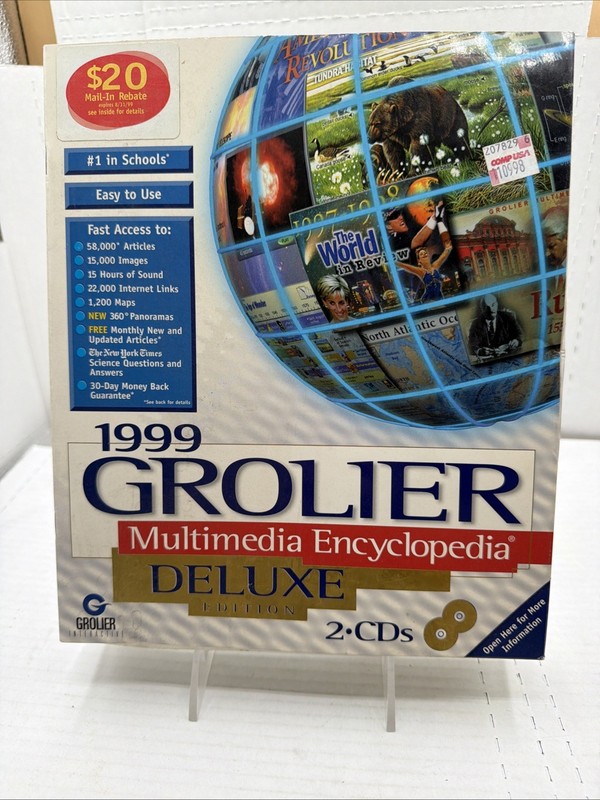 1999 Grolier Multimedia Encyclopedia Deluxe edition (PC, 1999) Complete Sealed gallery