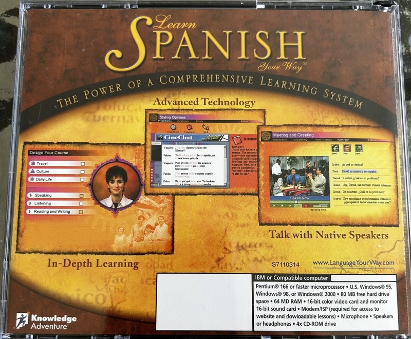 Learn Spanish Your Way Audio 3 CD Set Windows 2000/98/95 Speaking Vocabulary gallery