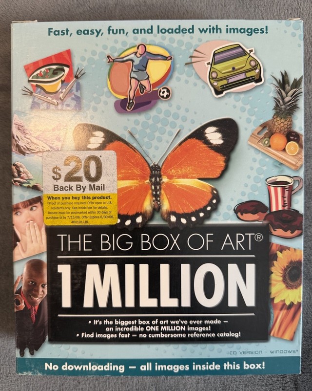 NIB Vintage The Big Box of Art: 1,000,000 Images ClipArt On CD ROM