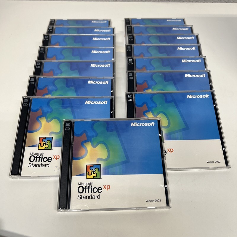 Lot of 15 Microsoft Office XP Standard Version 2002 2 CD-ROM