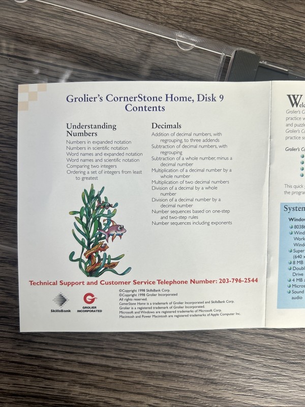 Grolier’s CornerStone Home CD-ROM Lot(4 Discs)Math&Enghish Grades 7-8 Vintage gallery