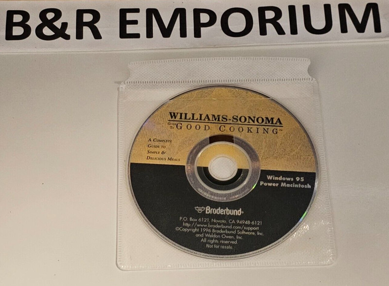 Williams-Sonoma Guide to Good Cooking (1996 Broderbund Software) – Used CD