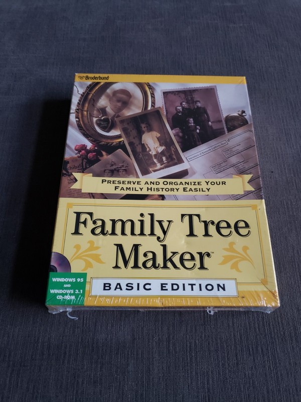 Vintage Broderbund Family Tree Maker Basic Edition 1996 - BRAND NEW SEALED!! gallery