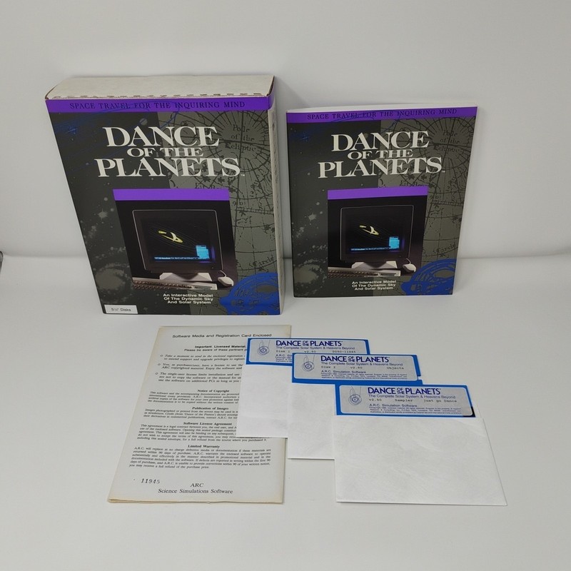 Dance of the Planets Space Solar System Big Box 5.25″ Floppy Disks ARC Software