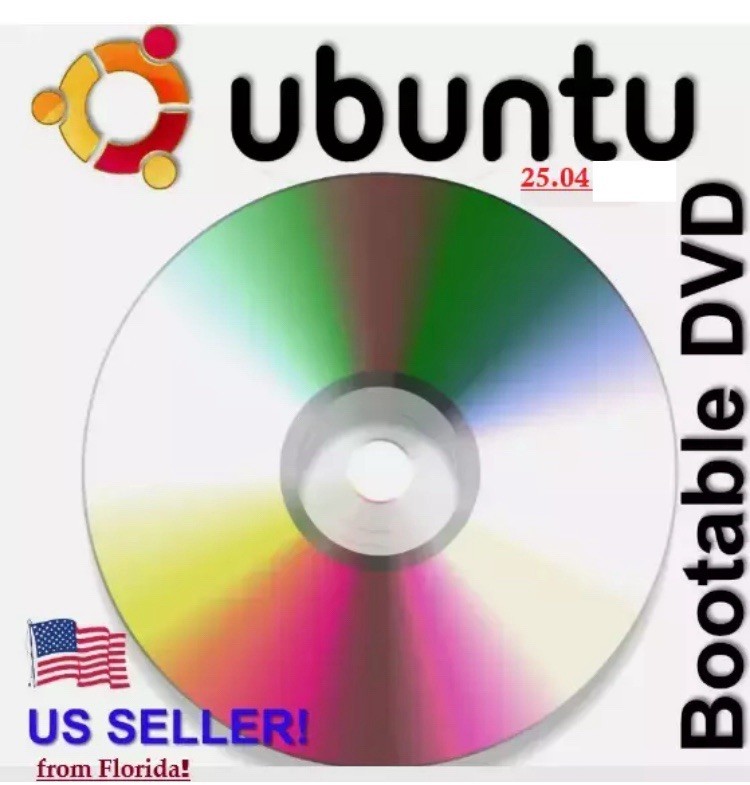 Ubuntu Linux 25.04 BRAND NEW April 2024 Version Install DVD FLORIDA USA SELLER