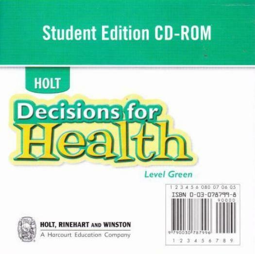 Holt Decisions For Health: Student Edition Green Level PC MAC CD-ROM e-textbook