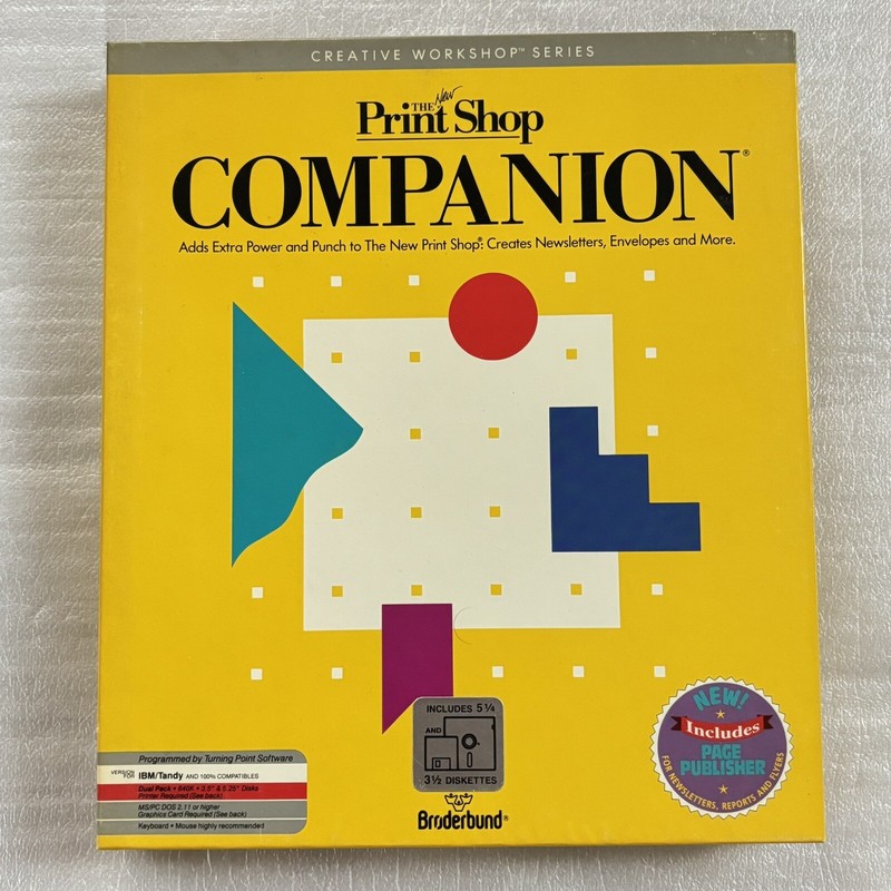 Print Shop Companion Tandy / IBM In Box