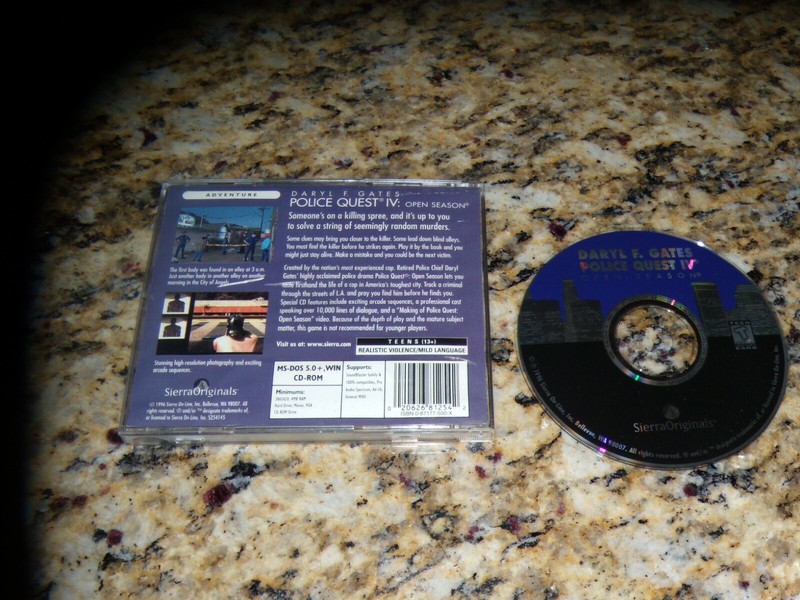 Daryl F. Gates Police Quest IV Open Season (PC, 1996) Near Mint Game