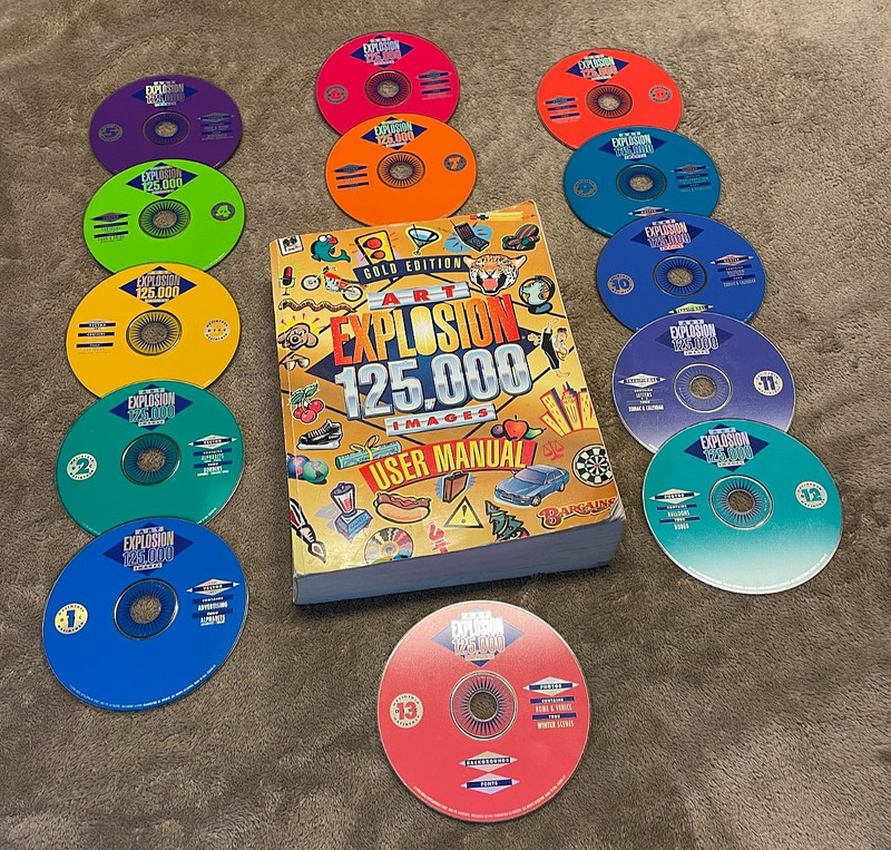 Art Explosion 125,000 Images Gold Edition User Manual & 13 CD-ROM Disk Set 1996 gallery