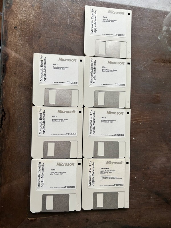 Original Vintage Microsoft Excel for Apple Macintosh SE on 3.5 Floppies