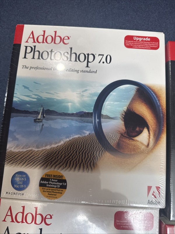 Lot x6: Adobe New Sealed Photoshop Illustrator Acrobat Ver 5 6 7 8 10 Mac gallery