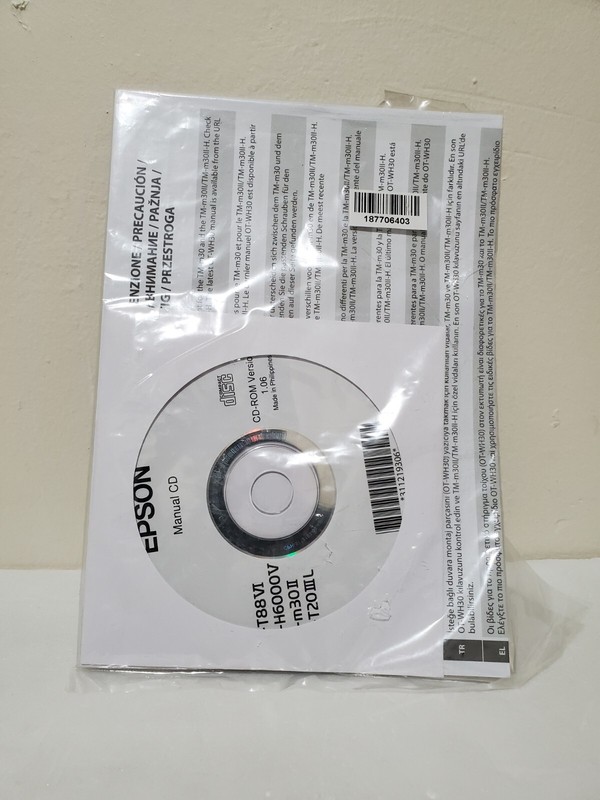 EPSON TM-T88VI Receipt Printer Software Documents Disc Drivers User’s Manual