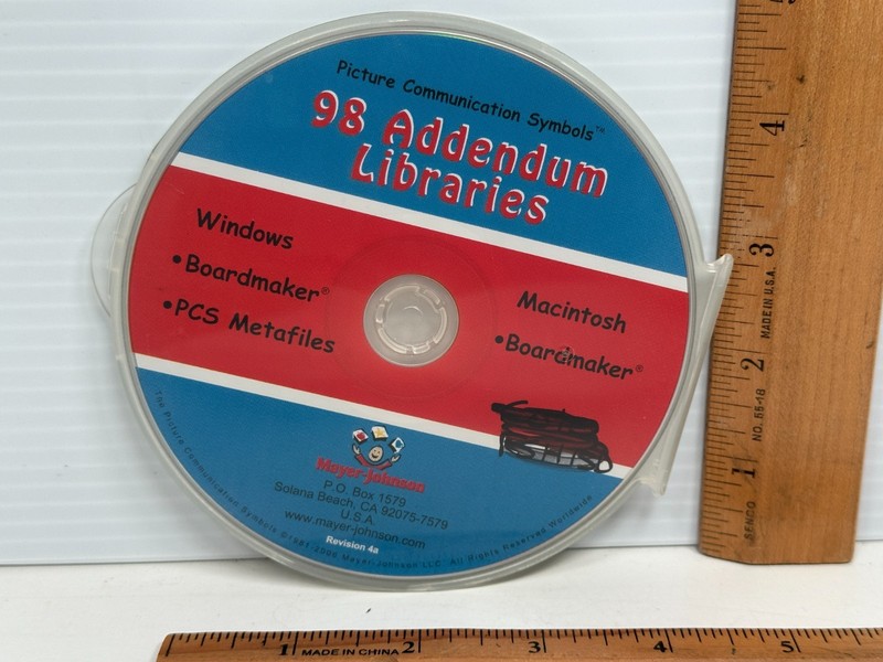 98 Addendum Libraries Boardmaker PCS Metafiles, Mayer-Johnson