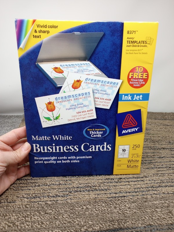 Ink Jet Business Cards Avery Matte White 2″x3.5″ Ink Jet #8371 Heavyweight New