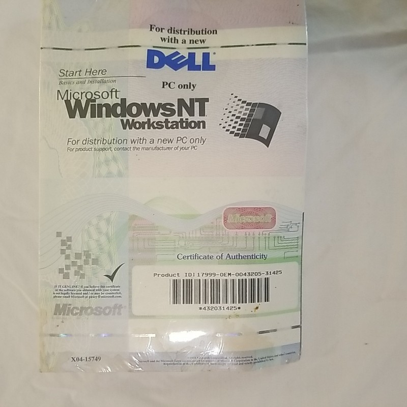 Vintage Microsoft Windows NT Workstation 4.0 OS Bundle – OEM DELL Edition sealed