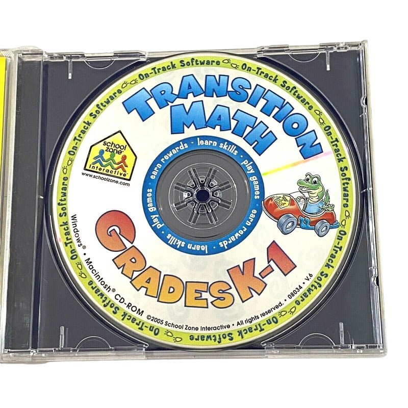School Zone Transition Math K-1 CD-ROM Educational Homeschool Computer Game gallery