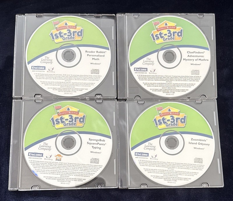 ADVENTURE WORKSHOP – 1st-3rd GRADE – THE LEARNING COMPANY – Four PC/CD’s